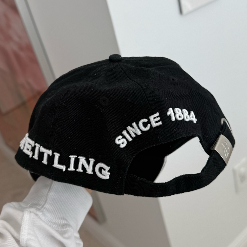 Breitling Hat 1884 Embroidered Logo, One Size Adjustable, black/white - Picture 2 of 2